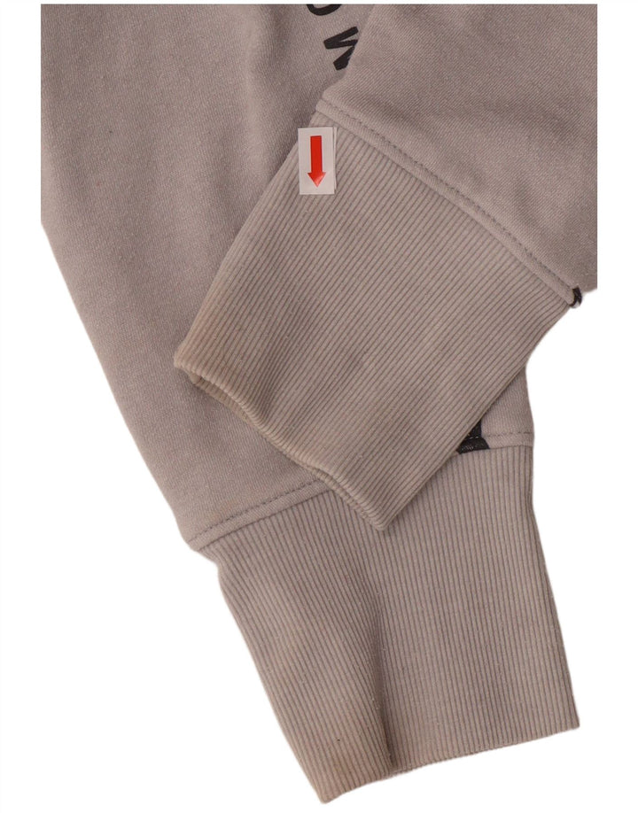 UNDER ARMOUR Womens Threadborne Crop Zip Hoodie Sweater UK 16 Large Grey