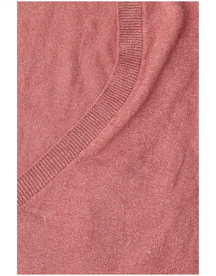 Liu Jo Dame Oversized V-hals sweater UK 16 Large Pink Viscose