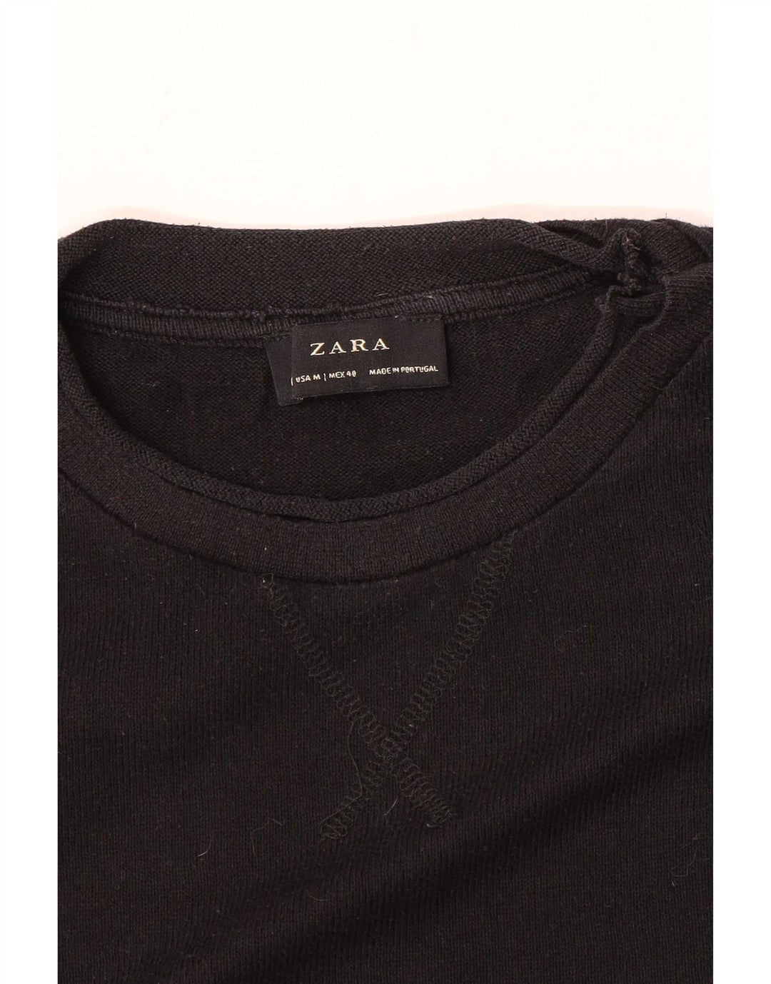 Zara Herre sweater med rund hals, medium sort