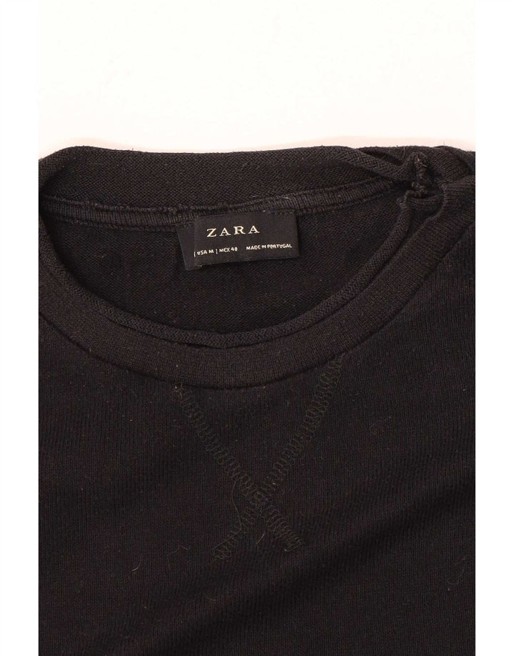 Zara Herre sweater med rund hals, medium sort