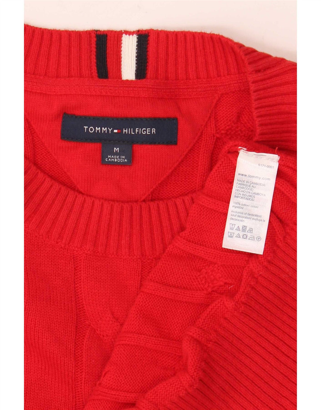 Tommy Hilfiger Herre Crew Neck sweater Medium Rød Bomuld