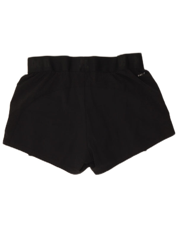 Nike Dame Dri Fit Sport Shorts UK 10 Small Black Polyester