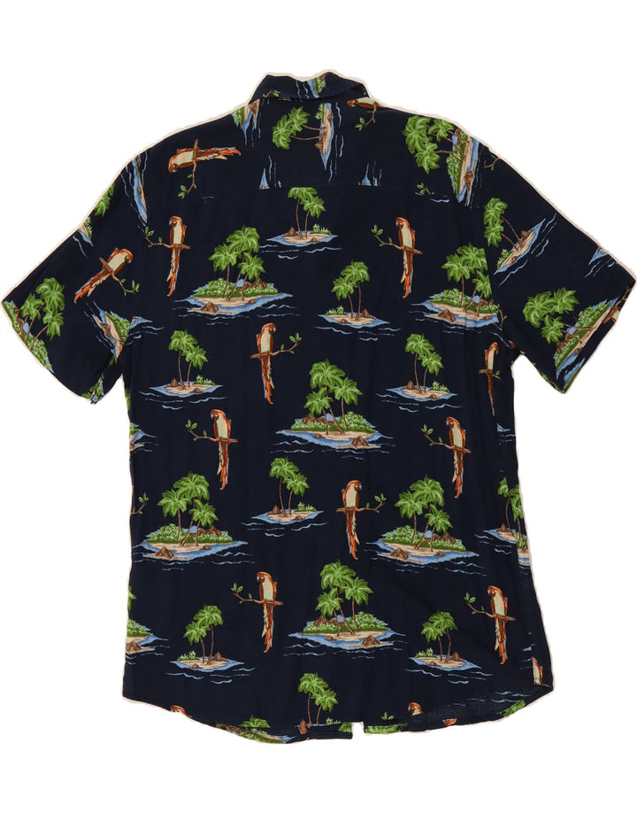 ONLY & SONS Mens Regular Fit Shirt Medium Navy Blue Animal Print Hawaiian Vintage Only & Sons and Second-Hand Only & Sons from Messina Hembry 