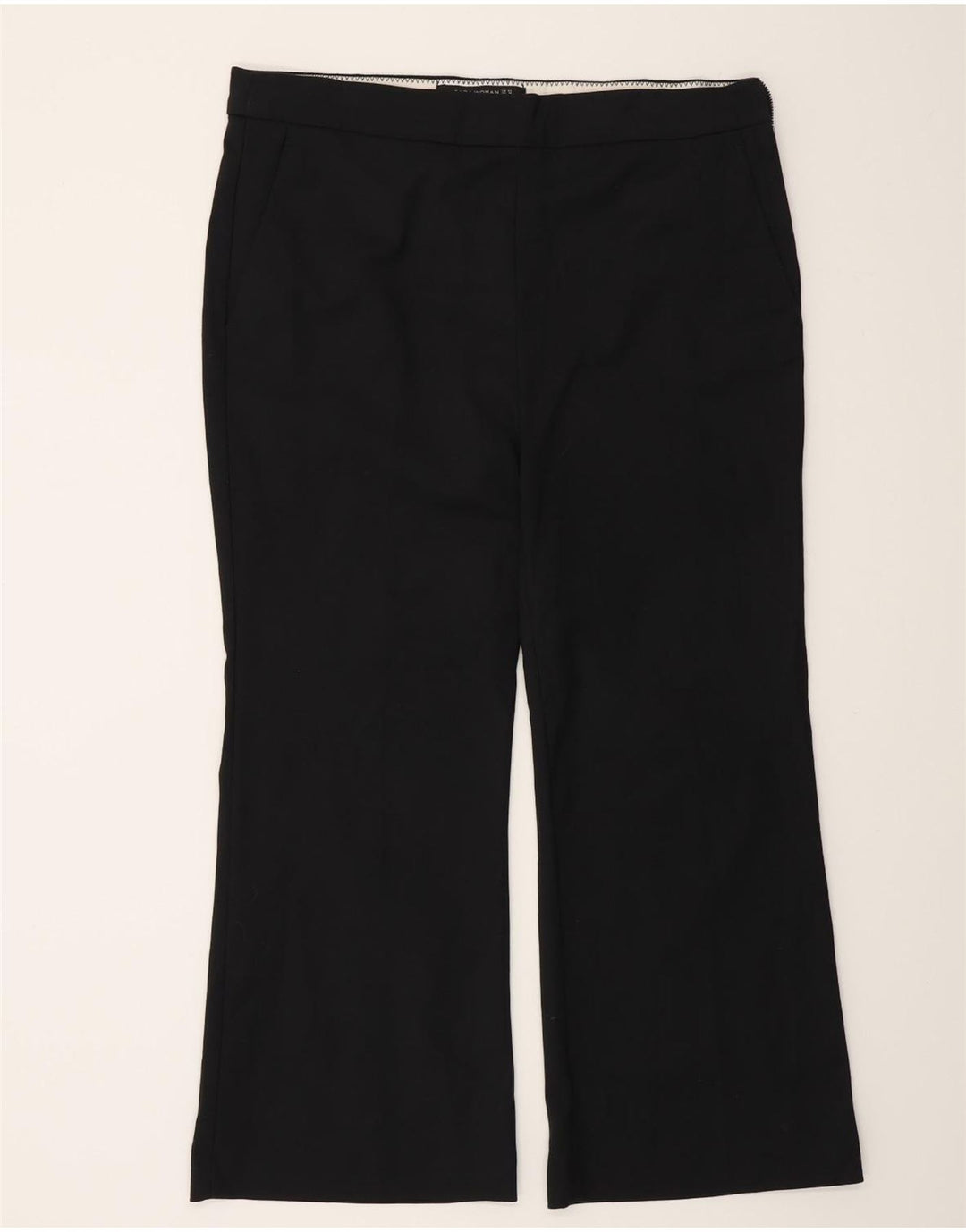 Zara Dame Bootcut Chino Bukser IT 42 Large W32 L26 Sort