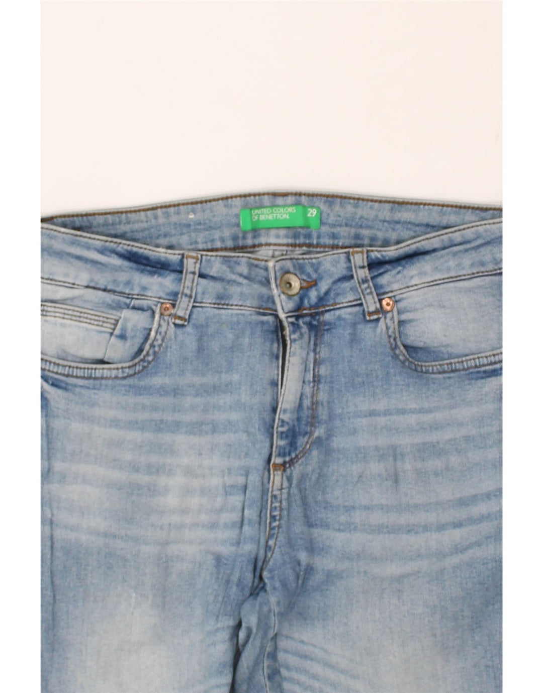 BENETTON Womens Slim Jeans W29 L26 Blue Cotton | Vintage Benetton | Thrift | Second-Hand Benetton | Used Clothing | Messina Hembry 