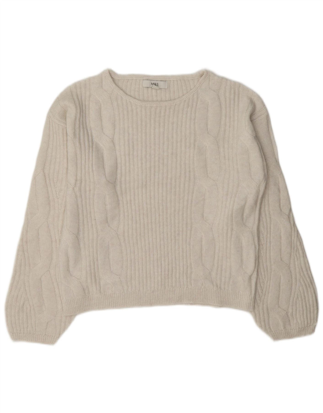 Marks & Spencer Dame Oversized Boat Neck Jumper Sweater UK 10 Small White