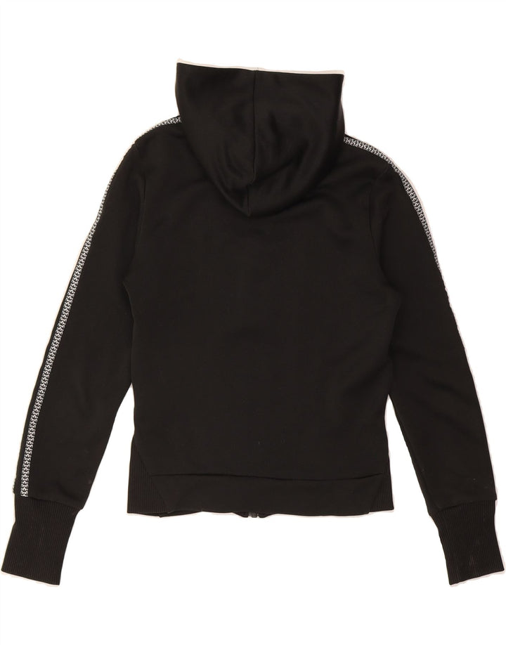 ADIDAS Womens Crop Zip Hoodie Sweater EU 36 Small Black Polyester Vintage Adidas and Second-Hand Adidas from Messina Hembry 