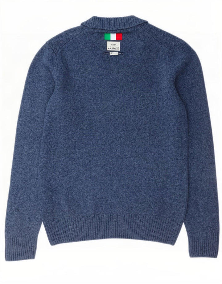 Marlboro Classics Herre V-hals sweater Stor blå uld