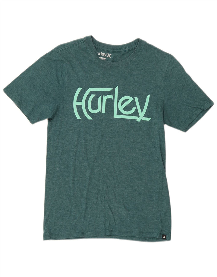 HURLEY Mens Petite Graphic T-Shirt Top Small Green Polyester