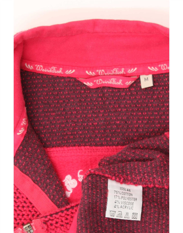 Weird Fish Dame Cardigan Sweater UK 14 Medium Rød Bomuld