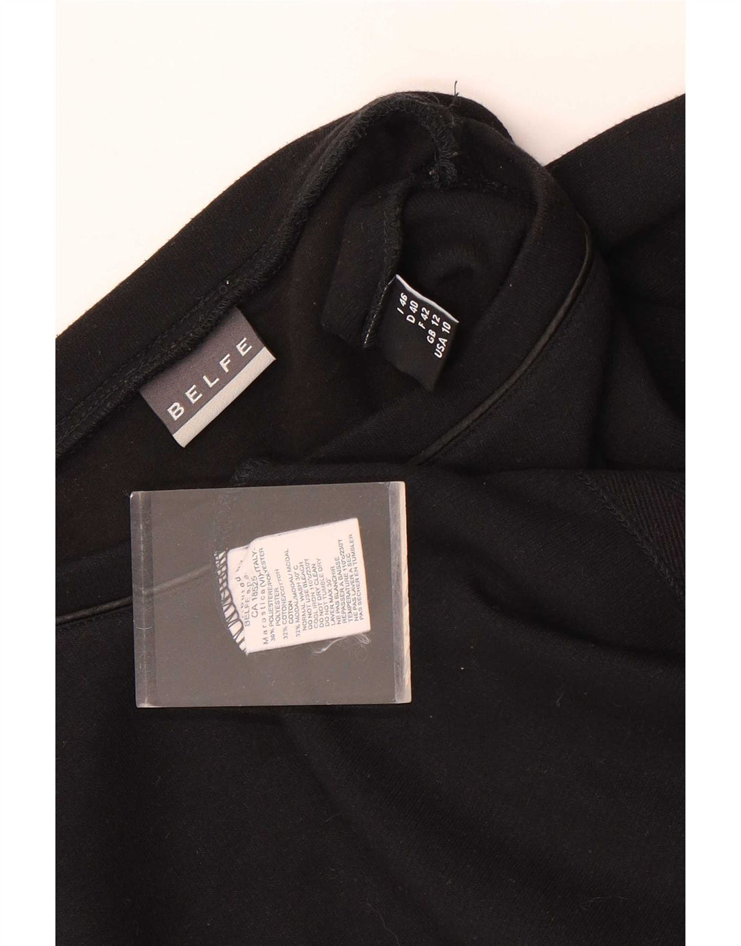 Belfe Dametop Langærmet UK 12 Medium Sort Polyester