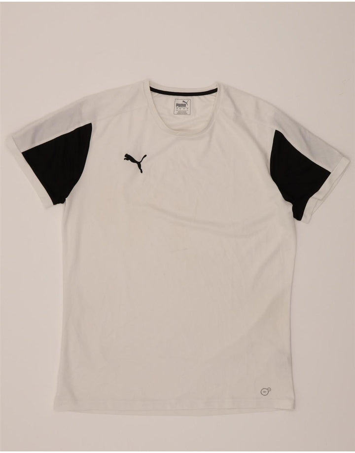 Puma Herre T-Shirt Top Stor Hvid Colourblock Polyester