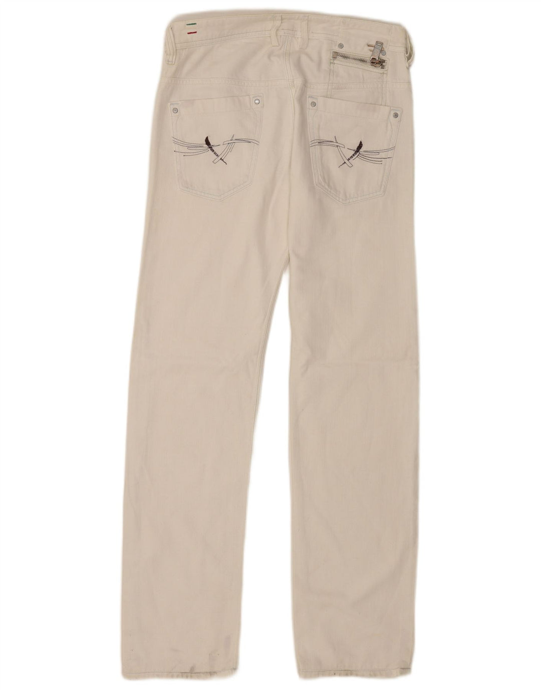 Diesel Herre Onijo Straight Jeans W29 L34 Hvid Bomuld