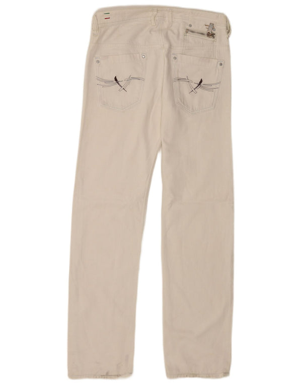 Diesel Herre Onijo Straight Jeans W29 L34 Hvid Bomuld