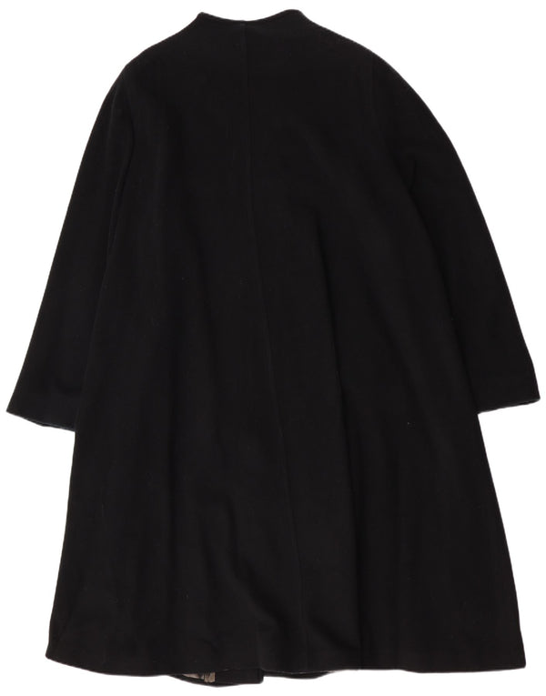 LADY H. Womens Oversized Overcoat IT 49 XL Black Lambswool