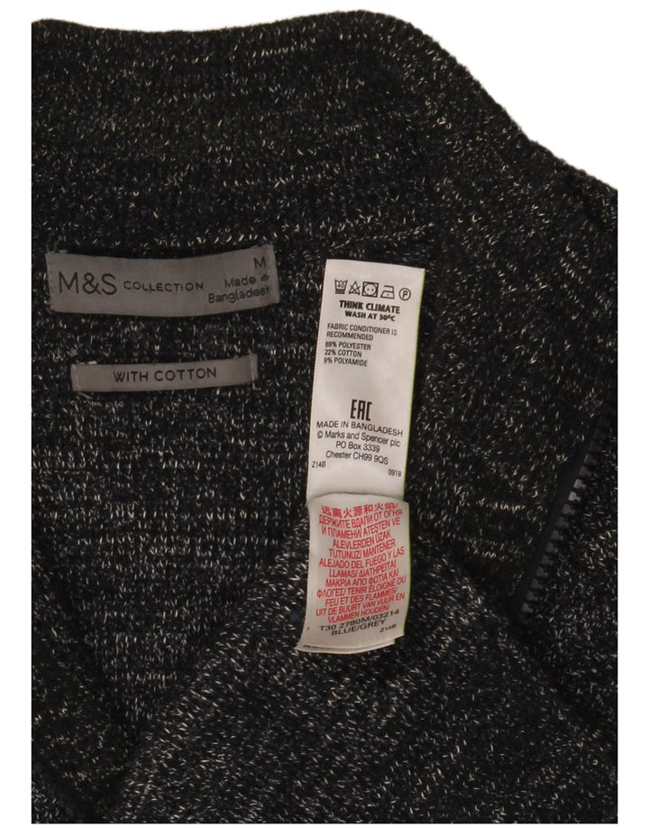 Marks & Spencer Herre cardigan sweater Medium Grey Flecked Polyester