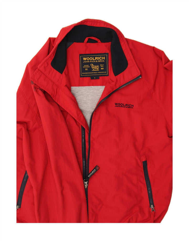 WOOLRICH Mens Racer Graphic Bomber Jacket UK 36 Small Red Vintage Woolrich and Second-Hand Woolrich from Messina Hembry 