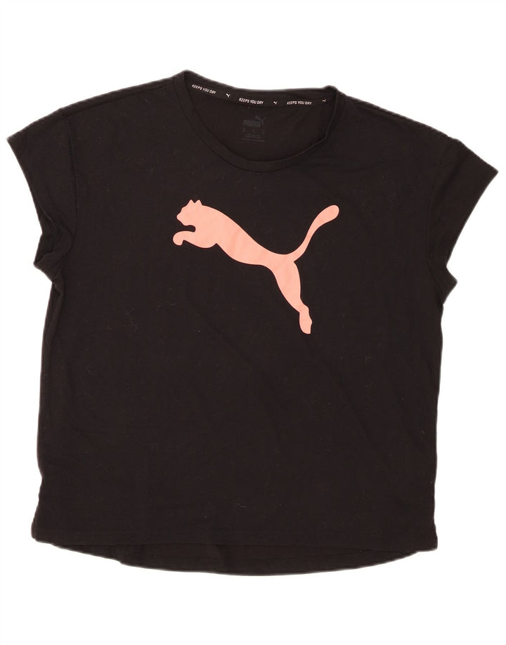 Puma Grafisk T-Shirt Top UK 14 Medium Sort Polyester