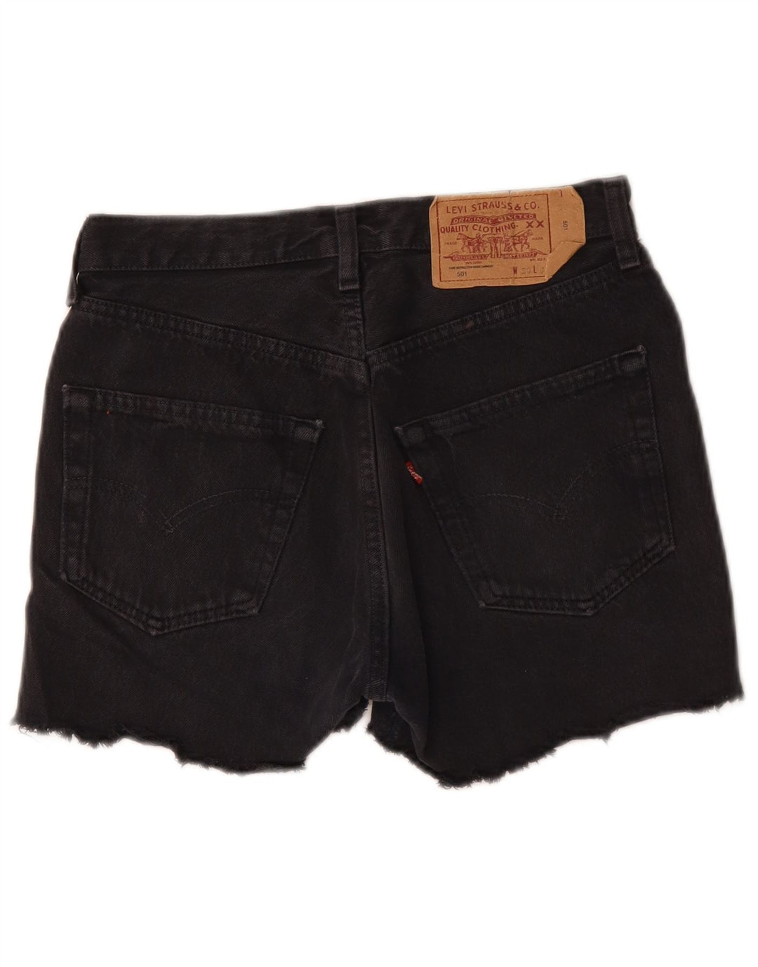 Levi's Womens High Waist Denim Hot Pants W30 Large Black Bomuld