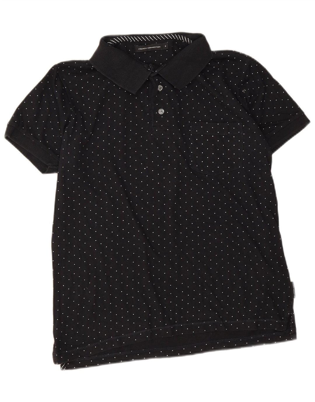 French Connection Herre poloshirt Lille sort plettet bomuld