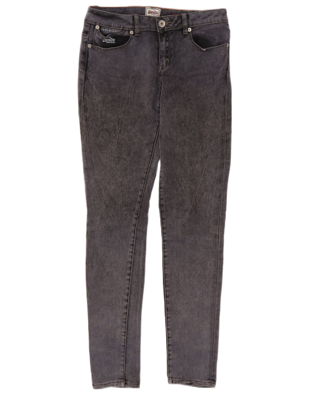 SUPERDRY Dame Super Skinny Jeans W30 L32 Grå Bomuld