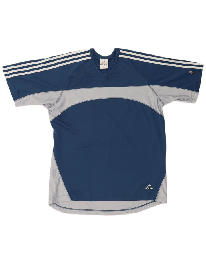 Adidas Herre Climacool T-Shirt Top Stor Marineblå Colourblock Polyester