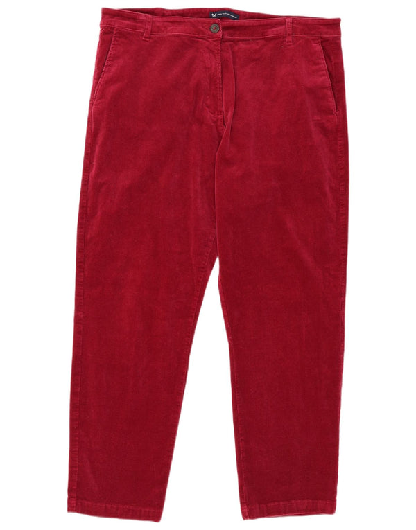 Crew Clothing Dame lige fløjlsbukser UK 18 XL W38 L28 Burgundy