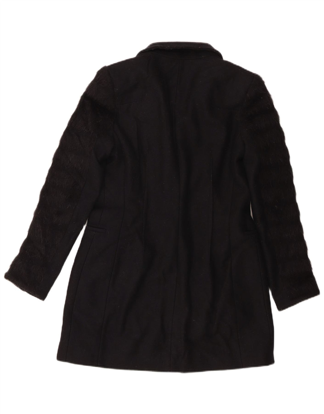 All Saints Dame Overfrakke UK 10 Lille Sort Stribet Virgin Wool