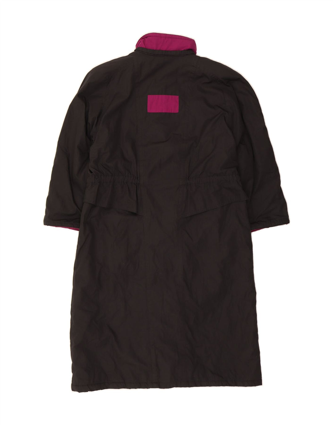 VINTAGE Womens Overcoat UK 18 XL Black Colourblock Polyester Vintage Vintage and Second-Hand Vintage from Messina Hembry 