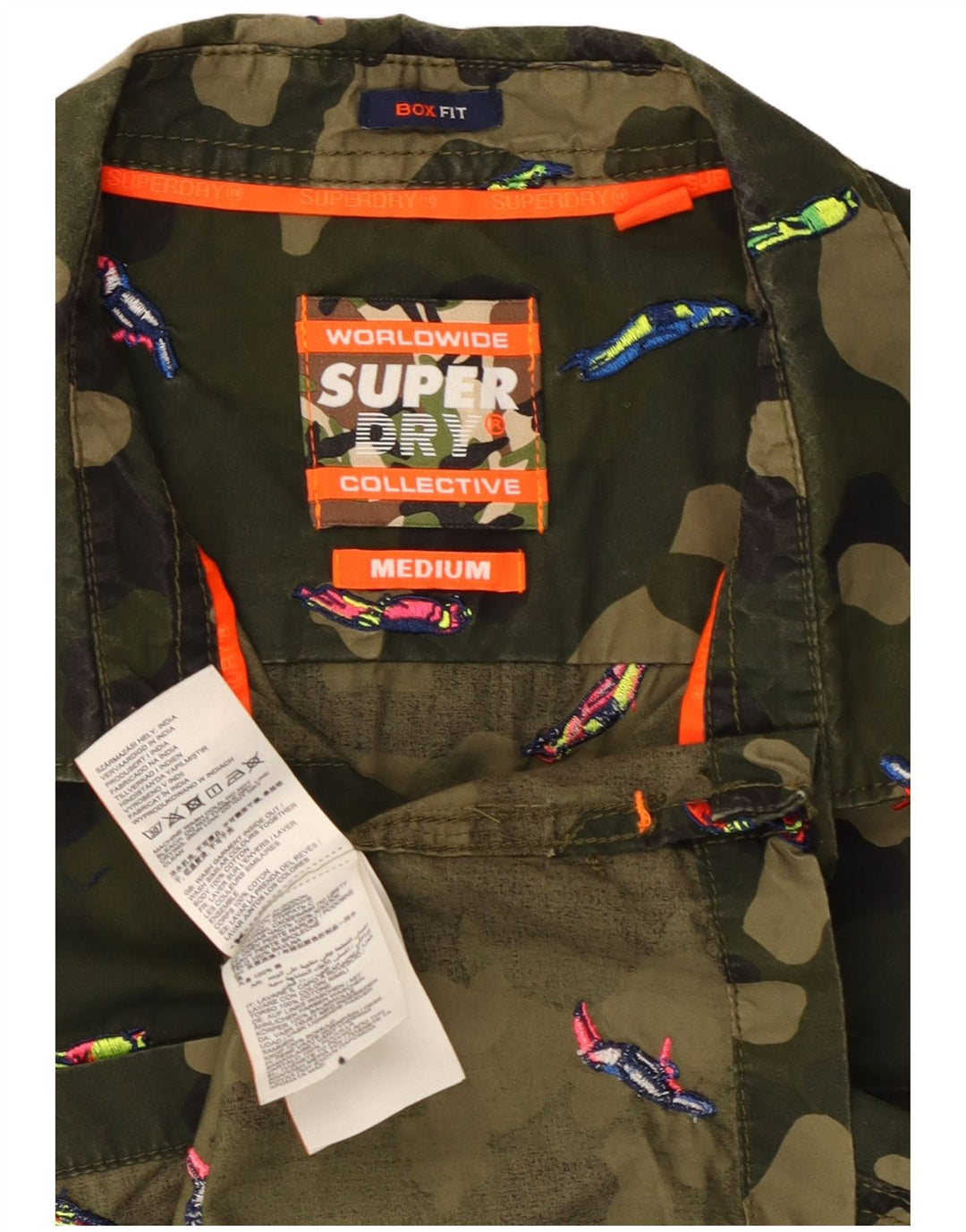 Superdry Herre Box Fit Kortærmet skjorte Medium Khaki Camouflage Bomuld