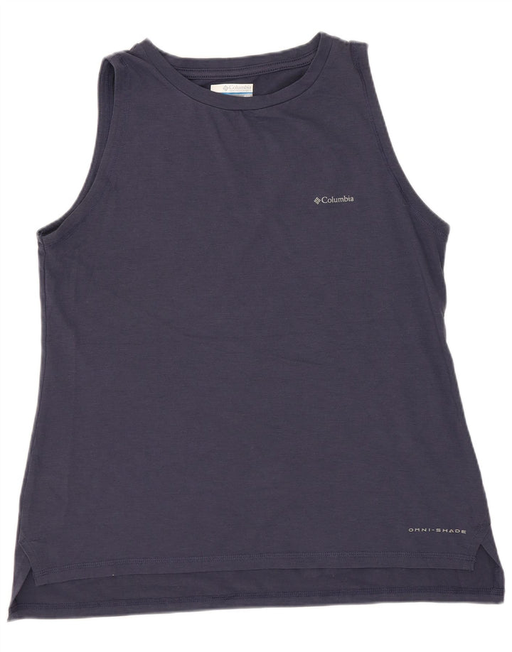 Columbia Womens Omni-Shade Vest Top UK 12 Medium Navy Blue Polyester