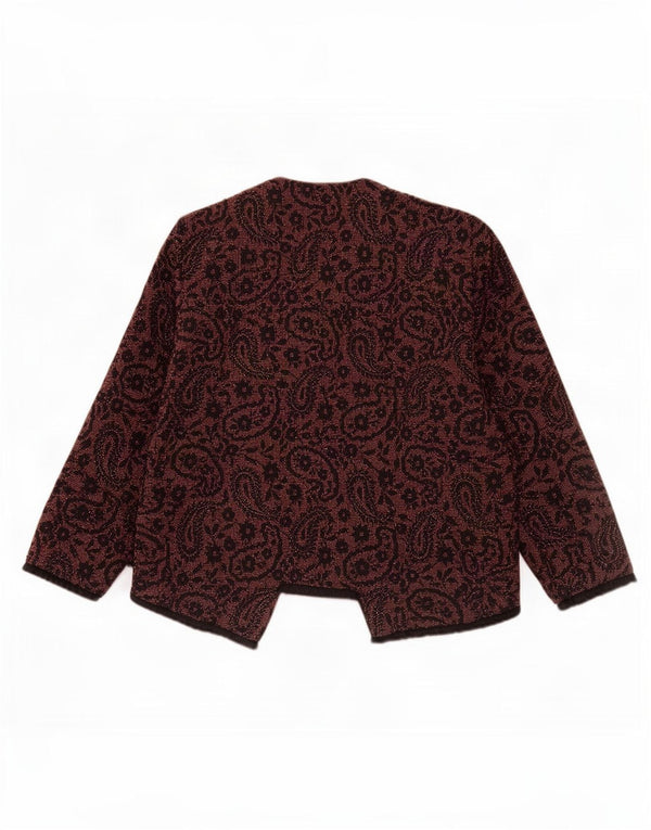 Marks & Spencer Dame 3/4-ærmet blazerjakke UK 10 Small Red Paisley