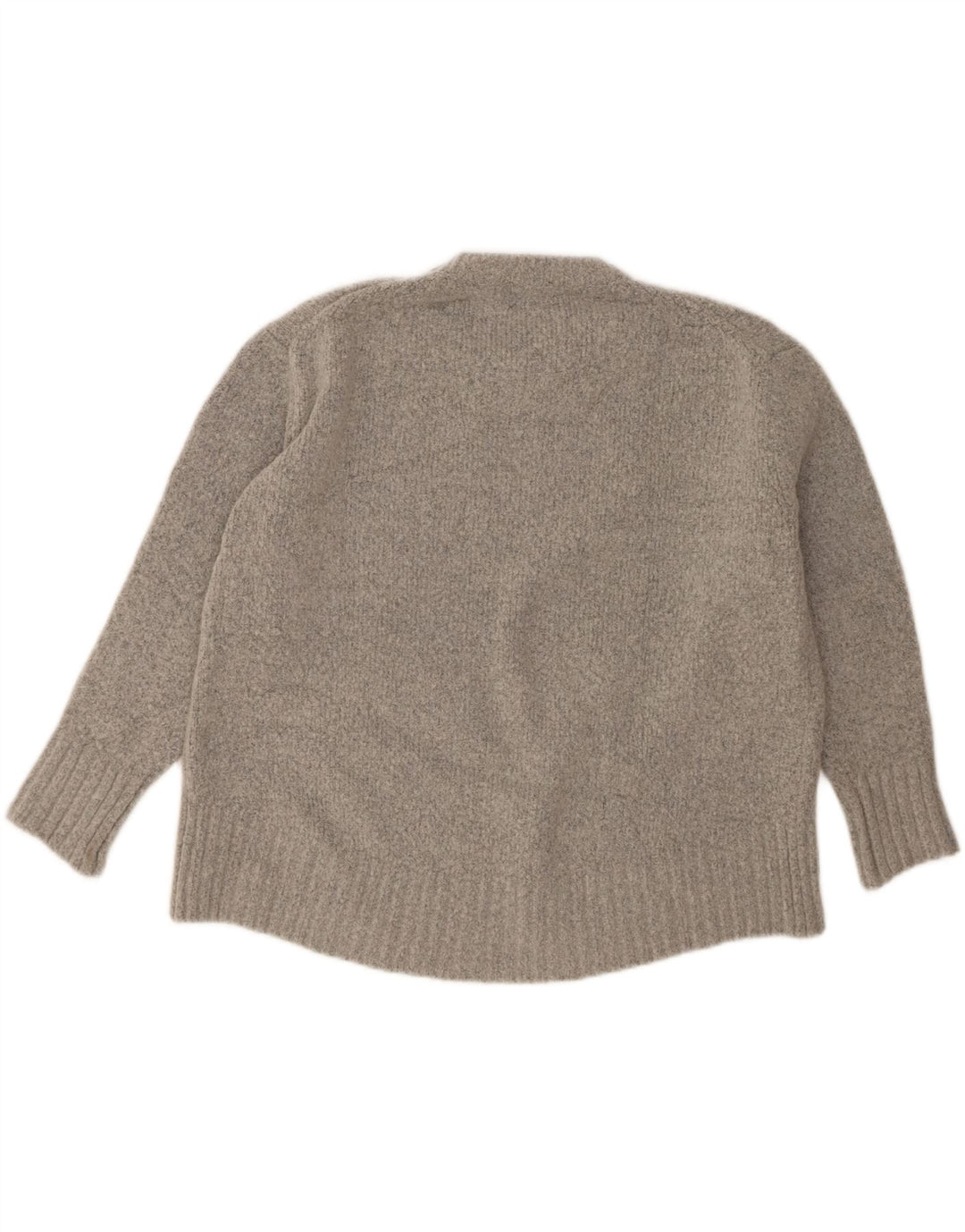 Zara Dame Oversized Crew Neck Jumper Sweater UK 10 Small Grey