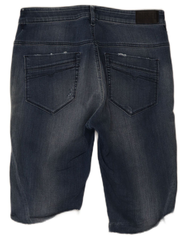 Diesel Dames Distressed Denim Shorts W27 Small Blue Bomuld
