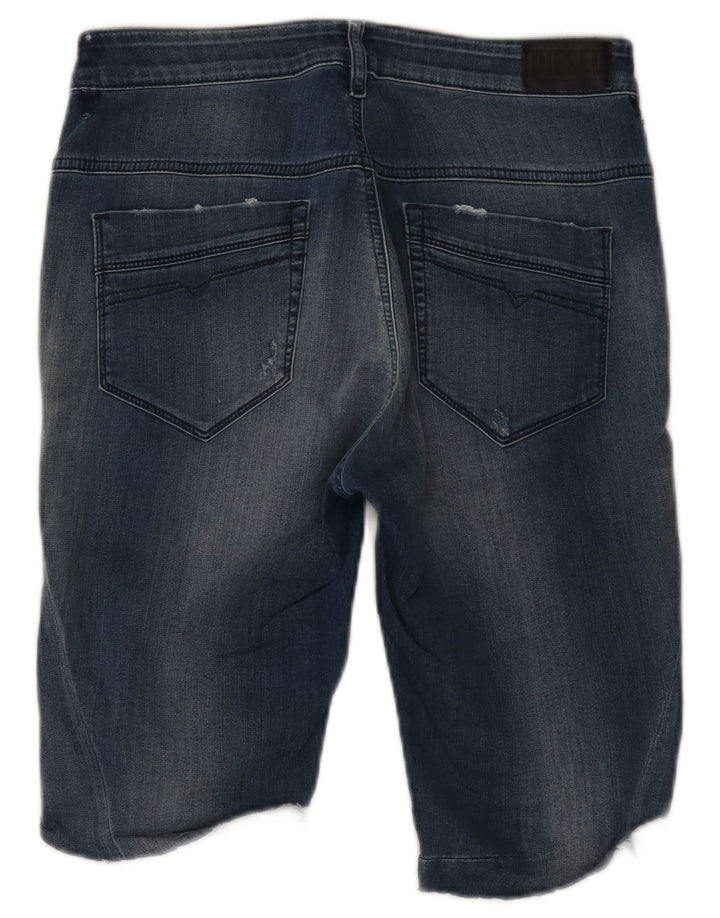 Diesel Dames Distressed Denim Shorts W27 Small Blue Bomuld