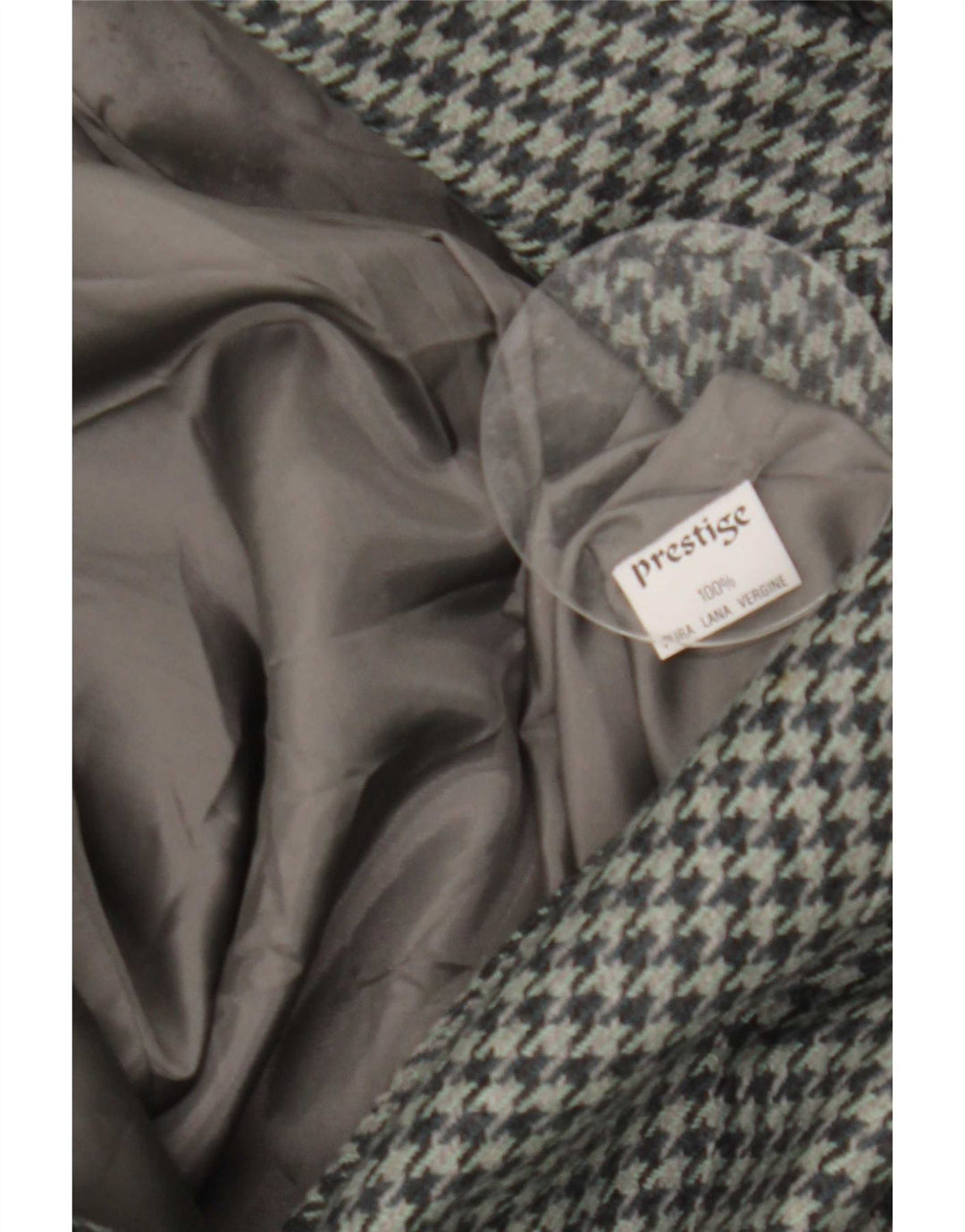 Vintage Dame 2-knaps blazerjakke IT 46 Large Grå Houndstooth