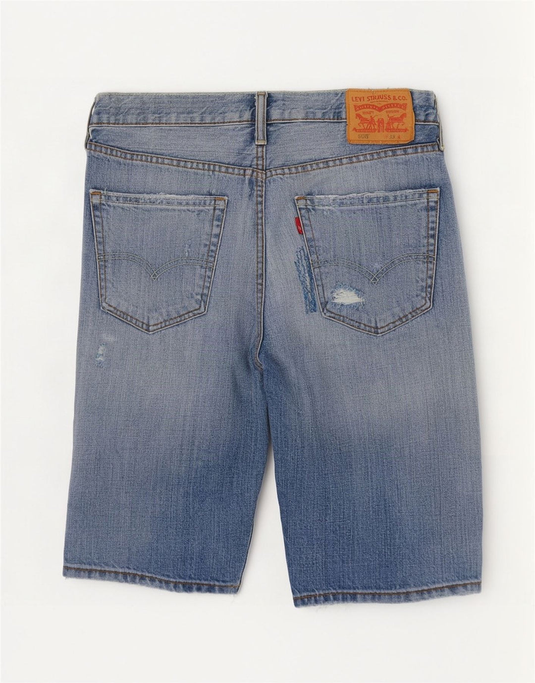 Levi's Herre 508 Distressed Denim Shorts W33 Medium Blue Cotton