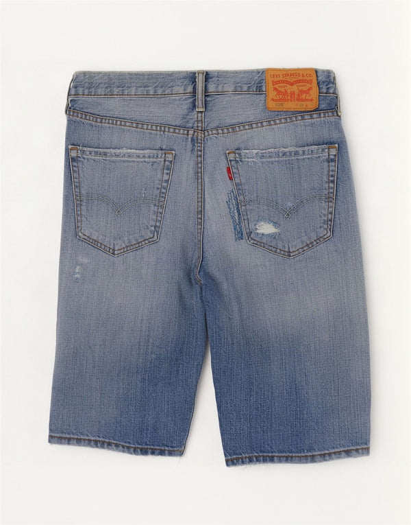 Levi's Herre 508 Distressed Denim Shorts W33 Medium Blue Cotton