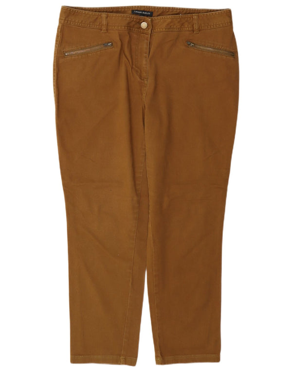 Laura Ashley Dame Slim Cropped Trousers UK 16 Large W34 L26 Brun Bomuld