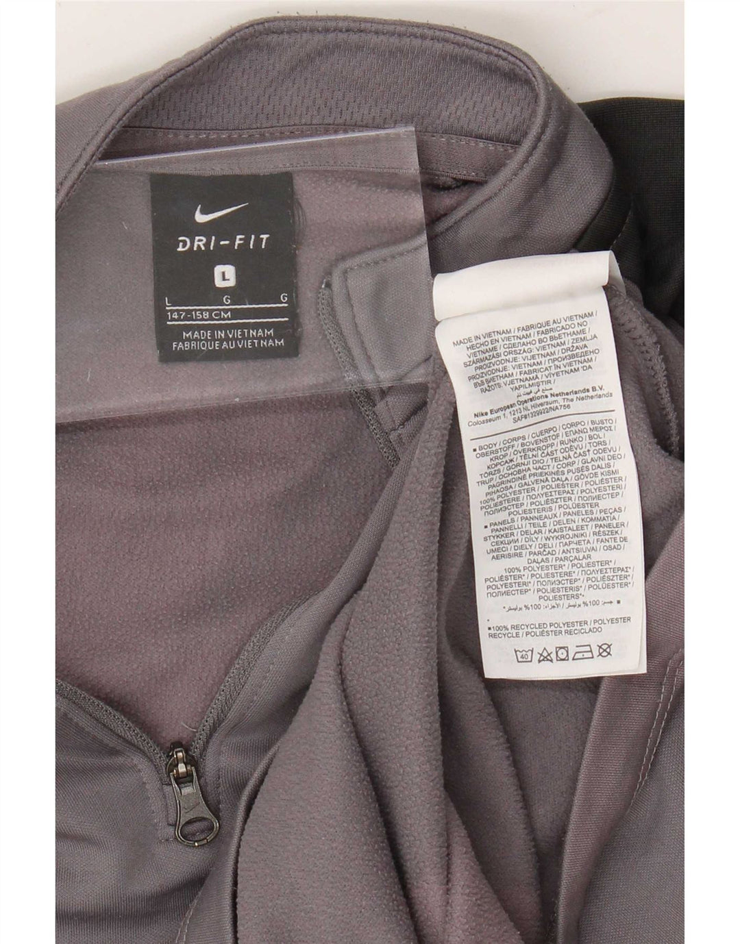 Nike Boys Dri Fit Pullover træningsdragt top 12-13 år stor grå farveblok