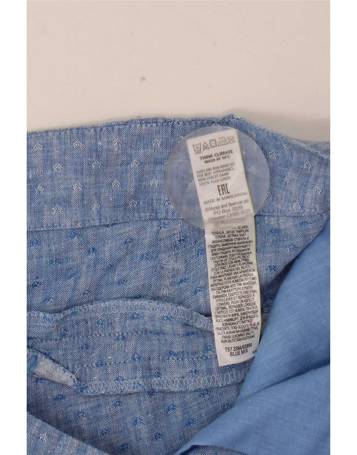 Marks & Spencer Dame-Pegged Chino Shorts UK 12 Medium W32 Blue Geometric