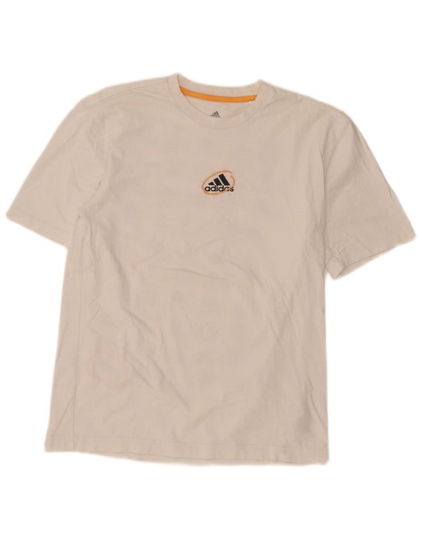 ADIDAS grafisk t-shirt til mænd, lille hvid bomuld