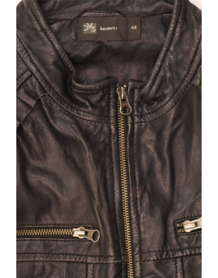 BVS Dame Læder Biker Jacket EU 48 2XL Sort