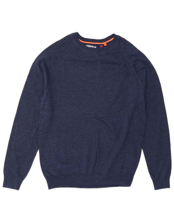 Superdry Herre sweater med rund hals, stor blå bomuld