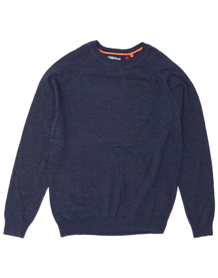 Superdry Herre sweater med rund hals, stor blå bomuld