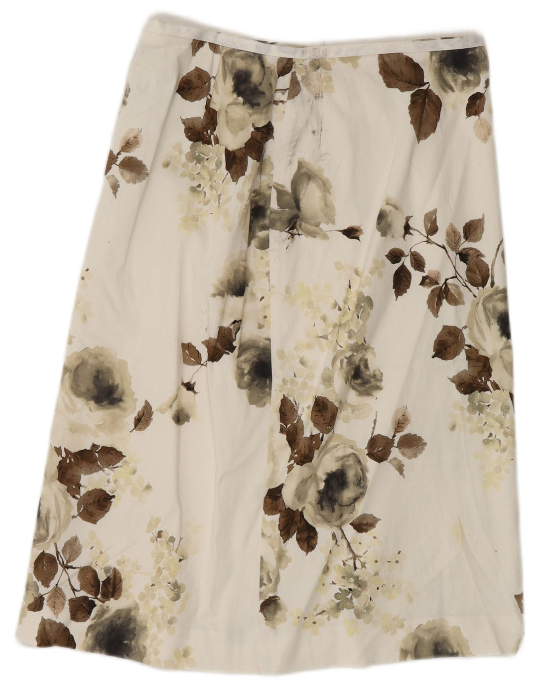 COAST A-line nederdel til kvinder UK 10 Small W28 White Floral Bomuld