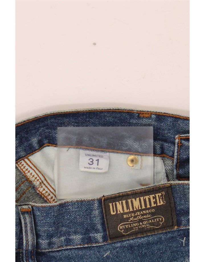 Ubegrænset denimshorts til kvinder W31 mellemblå bomuld
