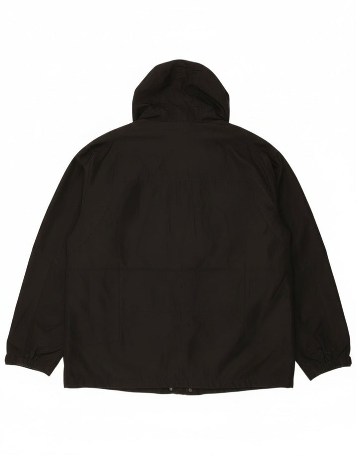 Calvin Klein Herre Hooded Windbreaker Jacket UK 40 Large Black Polyester