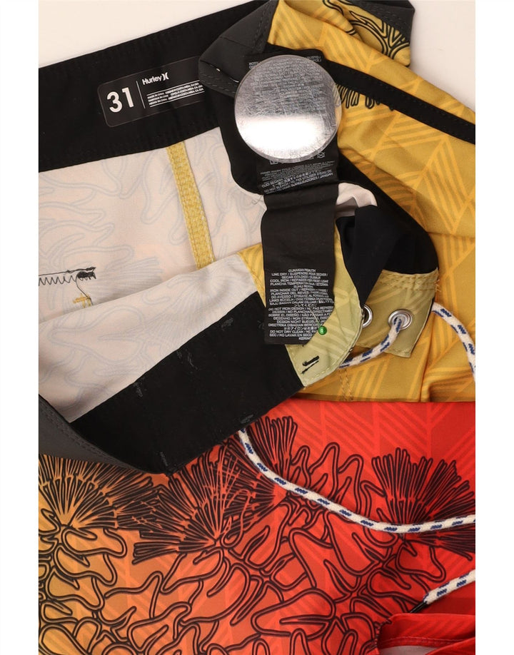 HURLEY Badeshorts til mænd Medium Yellow Floral Polyester