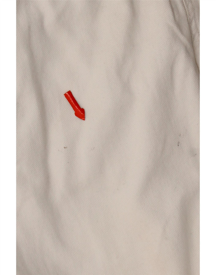 Zara Womens Distressed Cropped Jeans EU 38 Small W28 L24 White Bomuld